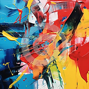 Colorful Splashes: A Majestic Composition Of Dynamic Renaissance-inspired Abstract Painting