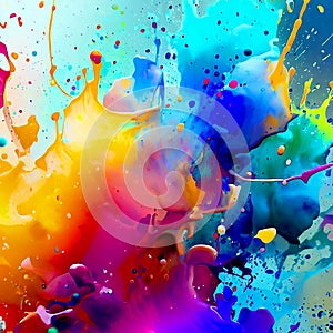 colorful splashes of paint