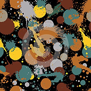 Colorful splattered web design repeat pattern, art ink blob, mes