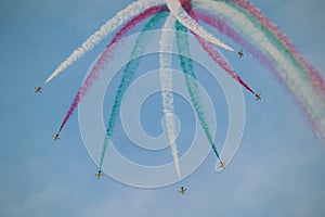 Colorful Split Saudi Hawks in Action photo