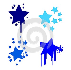 Colorful Splotched Stars Set