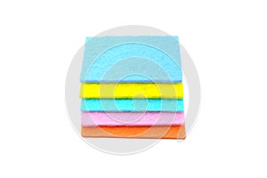 Colorful of sponges kitchen cleaner.