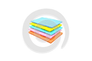 A colorful of sponges kitchen cleaner