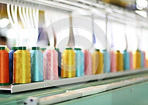 Colorful Spool Embroidery machine