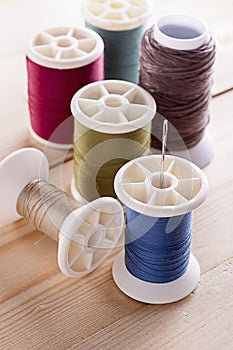 Colorful of spool of thread