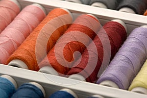 Colorful spools of thread