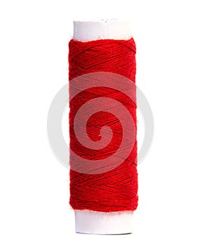 Colorful spools of thread isolated on white background/