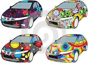 Colorful sport cars