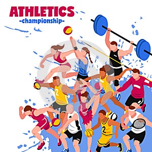 Colorful Sport Isometric Poster