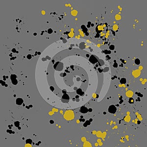 Colorful spots and splashes on a black background. Abstract color spots. Ink spray. Background for graphic design.