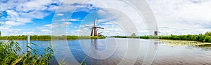 Colorful spring landscape panorama in Netherlands