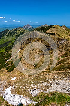 Colorful spring mountain landscape of the Mala Fatra, Slovakia