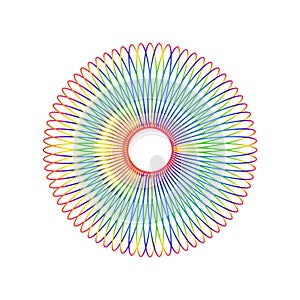 Colorful spring toy expanding in shape, rainbow-colored slinky illustration photo