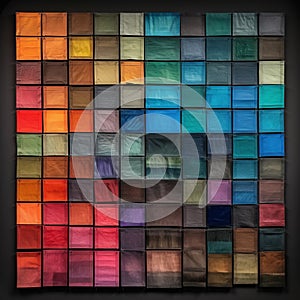 Colorful Square Display In Flowing Drapery Style