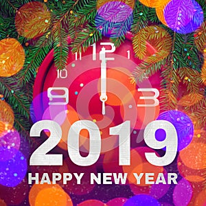 Colorful Square Greeting card Happy New Year 2019