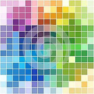 Colorful square mosaic with white borders (background or pattern)