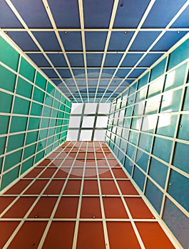 Colorful square skylight view from bottom
