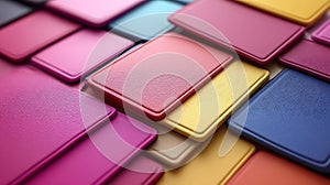 Colorful Square Tiles Arranged In An Overlapping Pattern