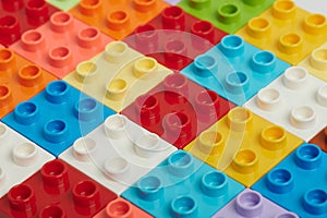 Colorful square toy plastic bricks