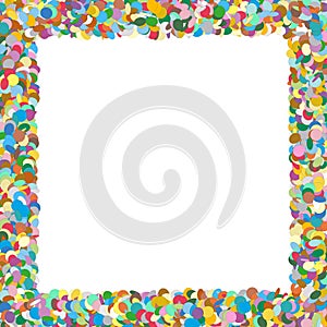 Confetti Border - Colorful and Squarish Formed Vector Illustration photo