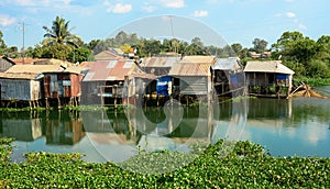 Colorful squatter shacks and houses in Saigon