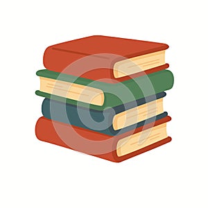 Colorful Stack of Books for Education and Reading Design