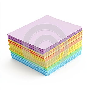 Stack of Colorful Pastel Papers: A neat pile of pastel-colored paper sheets, perfect for craft proj
