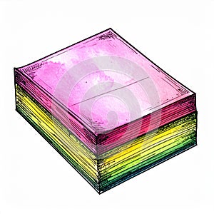 Colorful Stack of Sticky Notes Illustration