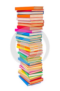 Colorful stacked books