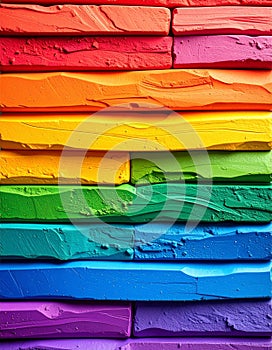 Colorful Stacked Crayons Rainbow Pastel Texture Background