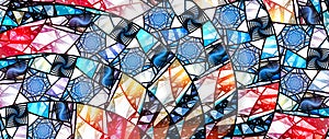 Colorful stained-glass ultrawide screen background photo