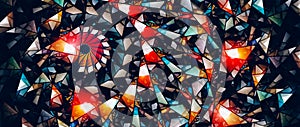 Colorful stained-glass widescreen abstract background