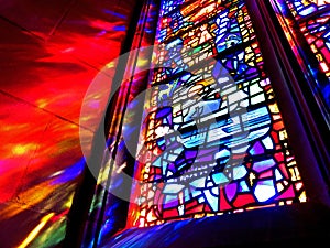 Colorful Stained Glass Window at the National Cathedral