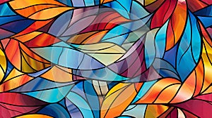 Colorful stained glass window, vibrant and colorful, abstract background seamless. generative ai