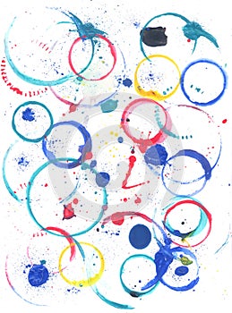 Colorful stains on sheet of paper