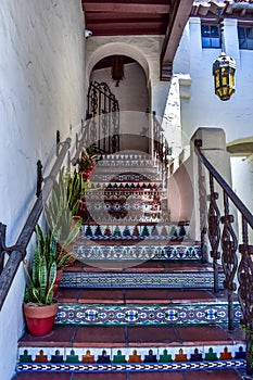 Colorful staircase in Carmel-by-the-sea