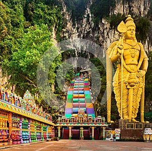 Colorful stairs of Batu caves. Malaysia