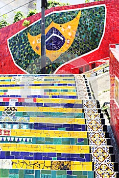 Colorful stairs of Escadaria Selaron, Brazil photo