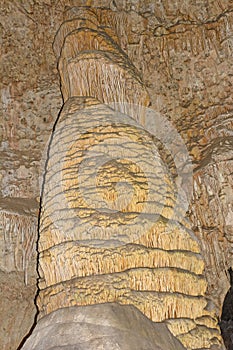 Colorful Stalagmite in a Cavern