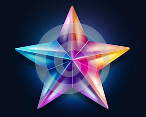 a colorful star on a black background