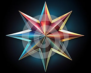 a colorful star on a black background