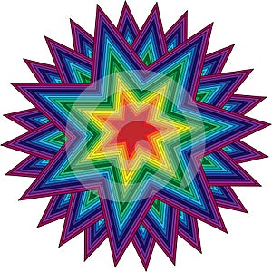 Colorful star ornament
