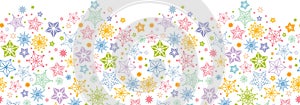 Colorful stars horizontal seamless pattern