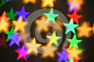 Colorful stars illumination for holiday or abstract boke background