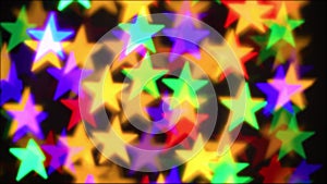 Colorful stars illumination for holiday or abstract boke background