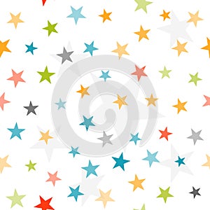 Colorful stars seamless background