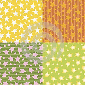 Colorful stars seamless pattern vector backgrounds