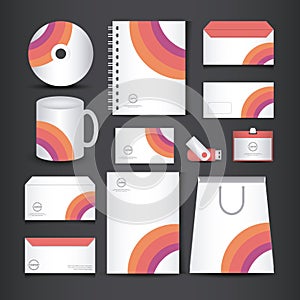 Colorful stationery corporate identity template design
