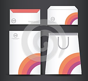 Colorful stationery corporate identity template design