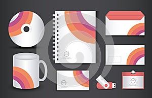 Colorful stationery corporate identity template design